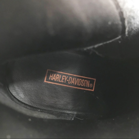 Harley-Davidson Black Leather Studded Moto Boots - Picture 10 of 14